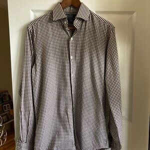 Men's Polo by Ralph Lauren Regent Classic Fit Brown Gingham Dress Shirt